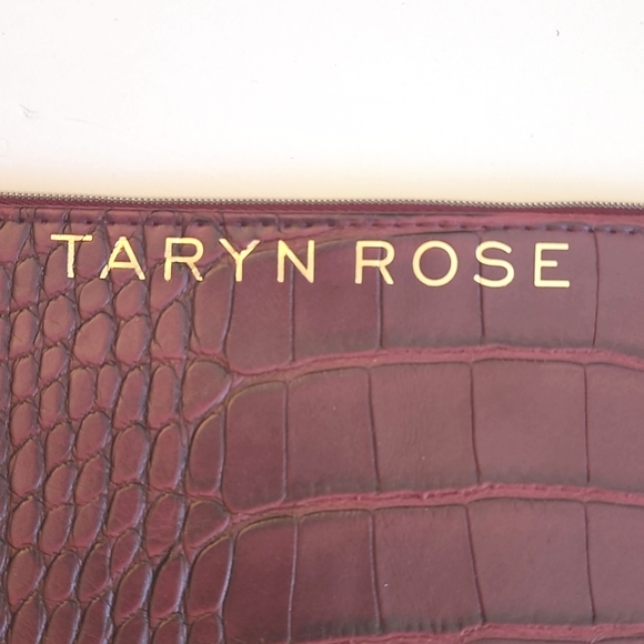 Taryn Rose faux croc print zipper pouch wristlet - Picture 3 of 8
